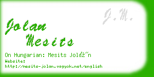 jolan mesits business card